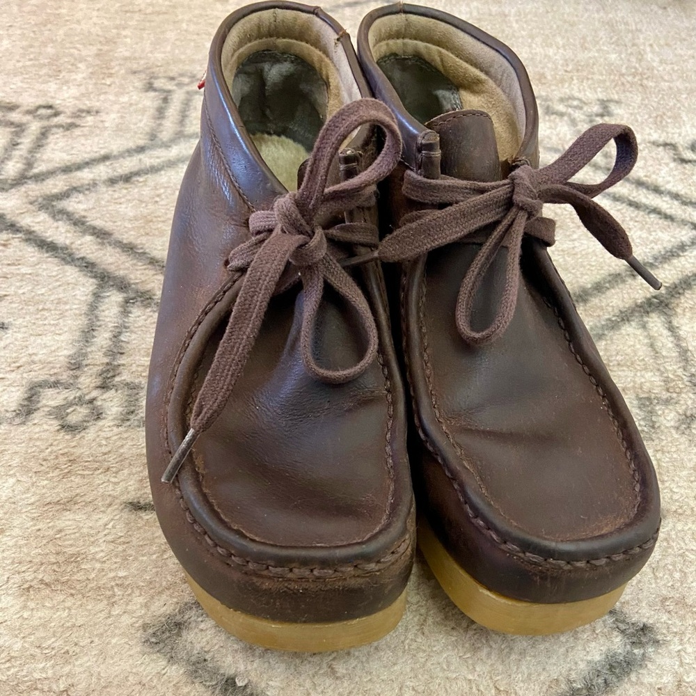 Clarks Vintage Brown Leather Wallabee Moccasin Chukka Boots